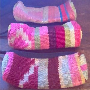 Woven pencil or small makeup bags